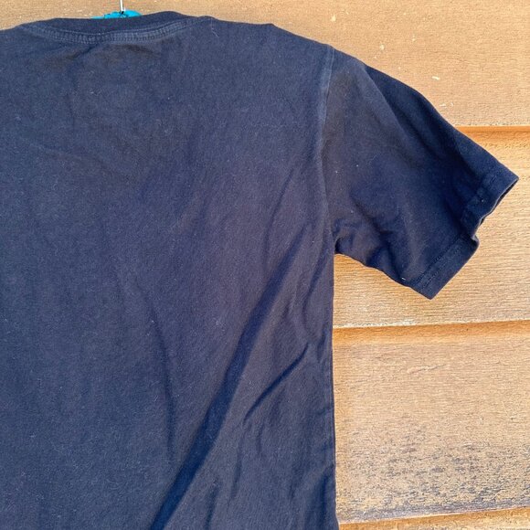 Black Boys M (8) T-Shirt With Neon Green Glow-In-The-Dark Skull Graphic 100% Cot - Picture 10 of 12